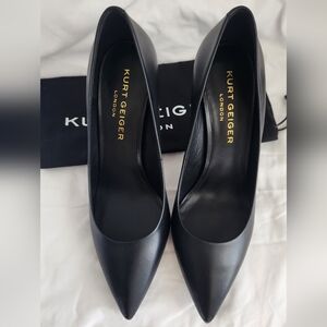 Kurt Geiger Britton 90 Black Leather Heels
